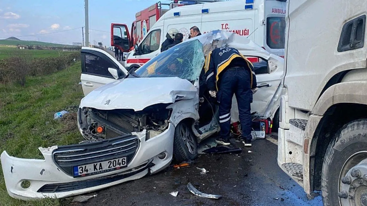 Tekirdağ’da feci kaza! 1 ölü, 2 yaralı