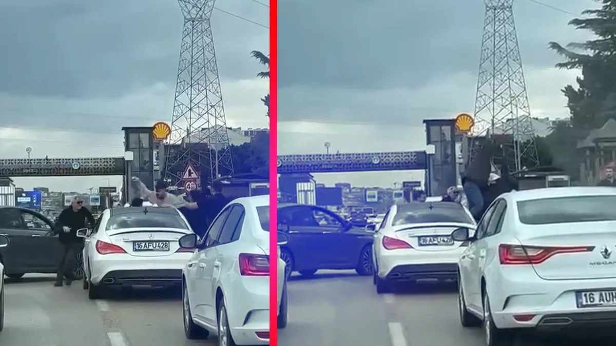 Bursa’da dehşet anları: Yol ortasında tekmeler yumruklar havada uçuştu! İşte o anlar